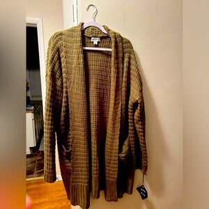 Ava & Viv sweater; olive green; 3xl